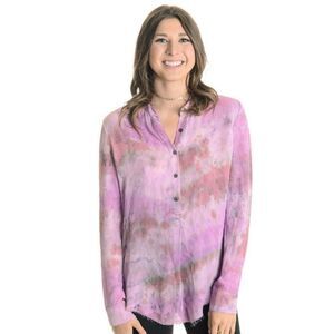 Raquel Allegra Georgette Silk Button Down Blouse
